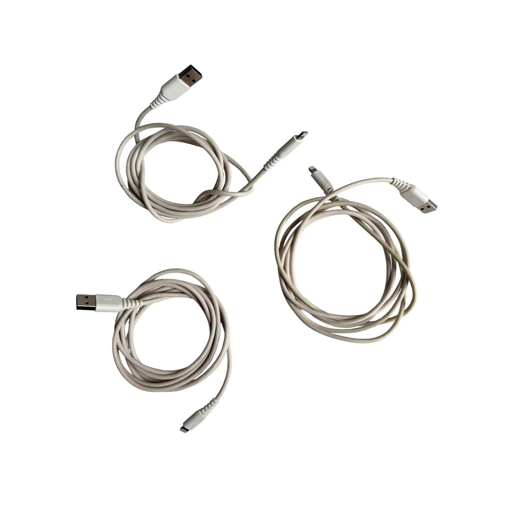 Amazon Basics Lightning to USB A 6ft Charging Cable 3Pack White Apple Compatible